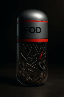 Debris in a capsule
