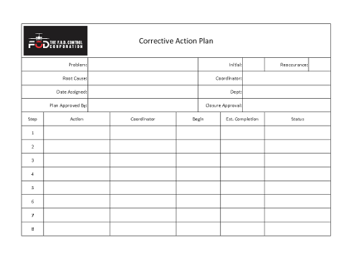 Corrective Action Plan