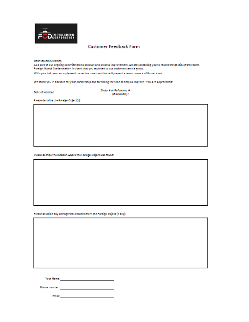 Customer Feedback Form