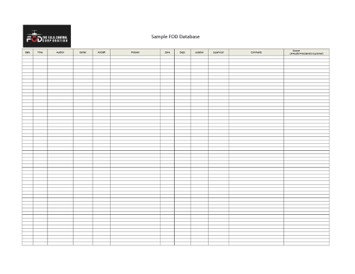 Sample FOD database