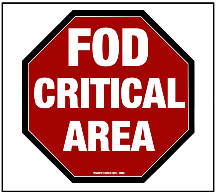12" x 12" FOD Critical Sign