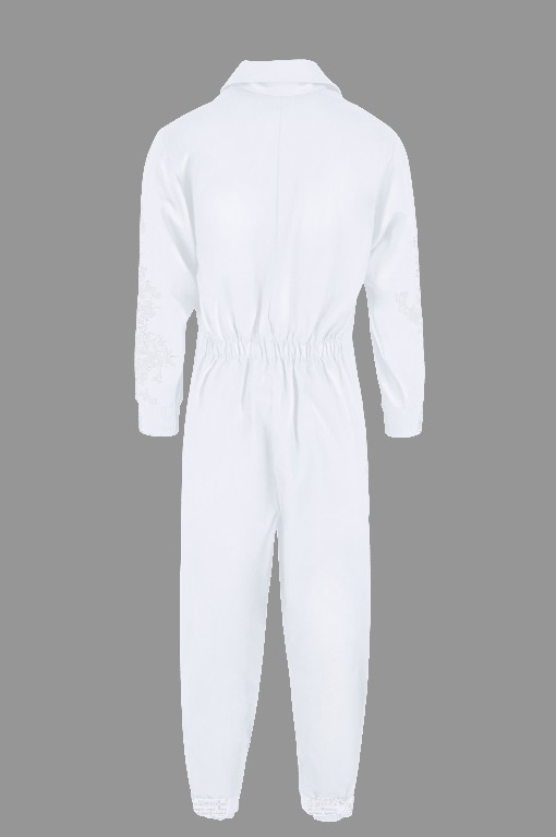 Coveralls, white, back view