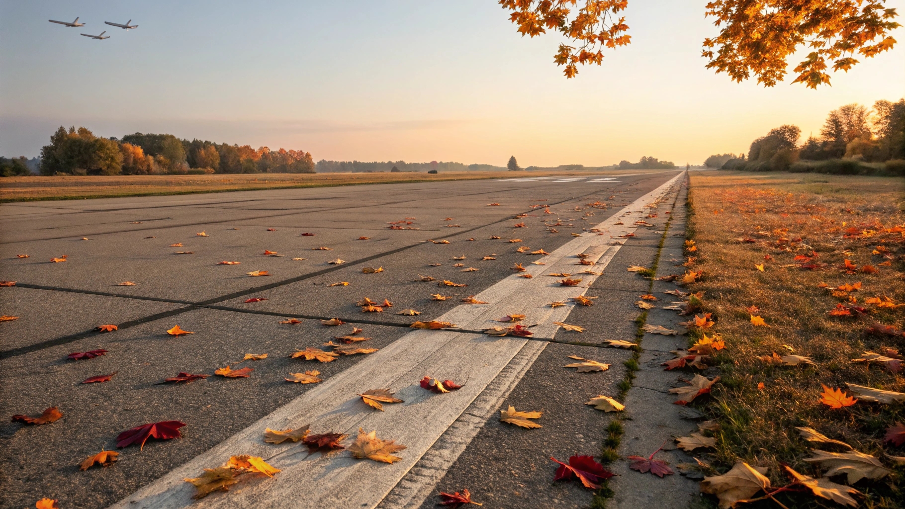 Fall Debris on the Runway