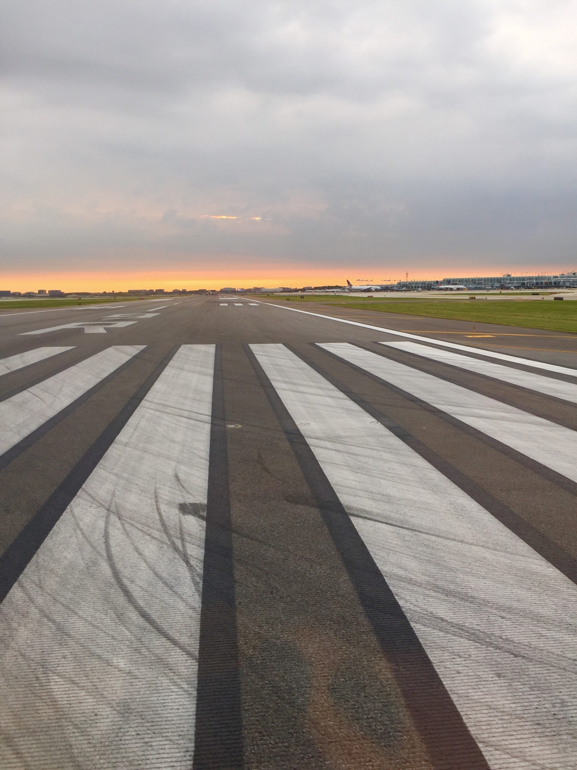 A clean runway after a FOD Razor Sweep early in the morning
